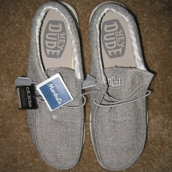 Hey Dude Wally Linen Shoes for Men Size 12 Gray color Iron NWT - Picture 2 of 10